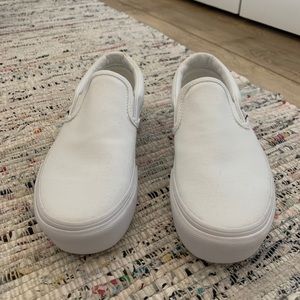 Platform White Slip On Vans